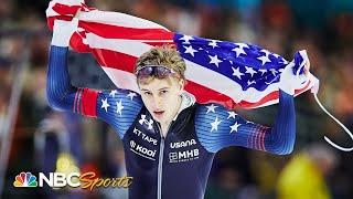 American Jordan Stolz becomes youngest world champ EVER with 500m speed skating gold | NBC Sports