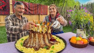 Village-Style Beef Ribs Crown with Pilaf – Traditional Feast!