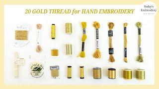 20 GOLD THREAD for HAND EMBROIDERY AND Embroidery with Gold Thread