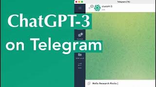 ChatGPT on Telegram | How to use ChatGPT3 to Telegram | Openai on Telegram