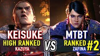 T8  KEISUKE (Kazuya) vs MTBT KAGEMARU (#2 Ranked Zafina)  Tekken 8 High Level Gameplay
