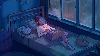 lofi sleep, lo-fi rain  beats to relax at night - music for insomnia, anxiety, peaceful dreams