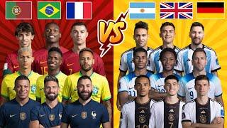 Portugal Brazil France  Argentina England Germany  Triple comparison 