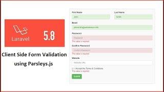 Laravel 5.8 - Client Side Form Validation using Parsleys.js