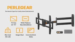 Installation Video--Perlegear PGLF18 Corner TV Wall Mount Long Arm TV Mount for 32-75 Inch TVs