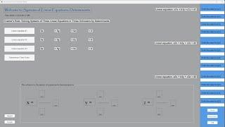 "WinForms: Solving Systems of Three Linear Equations by Determinants" | Visual Studio C# | PTII