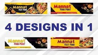 Fast Food Shop Flex Banner Tutorial | Corel Draw