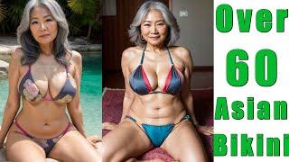 Over 60 Asian Mature Bikini models