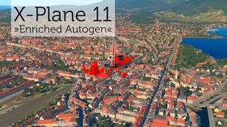 X-Plane 11 "Enriched Autogen" – Gyrocopter Flight around Annecy Hâute-Savoie (LFLP)