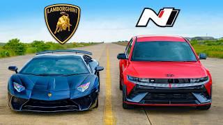 Lambo Aventador SV v Hyundai IONIQ 5 N: DRAG RACE