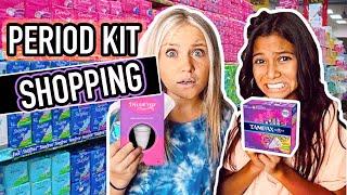 PERiOD KiT Shopping For The FiRST TIME With My SiSTERs! *GIVEAWAY*