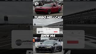 Turbo Hellcat vs BMW M4 65mph Roll start @ Race Motive event in Pocono Raceway