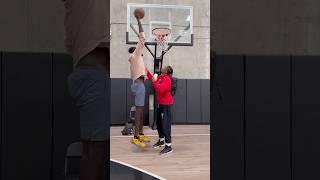 Can you score on the Worlds Tallest Basketball Player? #shorts