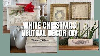 White Christmas Decor: DIY Neutral Vintage Style Upcycle