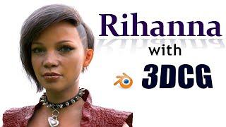 I made a 3DCG figure modeled on Rihanna with Blender.