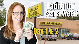 Eating for $21 a Week at Dollar General! Day 1 & 2