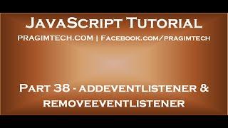 addeventlistener and removeeventlistener in JavaScript