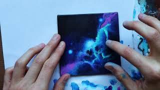 I made a nebula space finger painting 