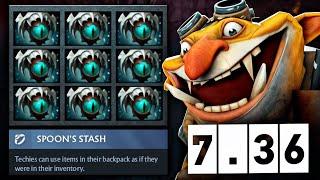 x9 Slots Full of Eye Of Skadi Techies 7.36 +1000 Attack Damage By Goodwin | Dota 2 Gameplay