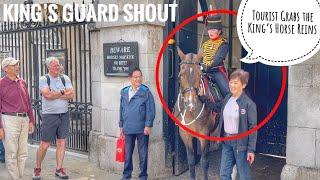 Unbelievable: Female King’s Guard Shout Tourist Grabs the King’s Horse Reins!