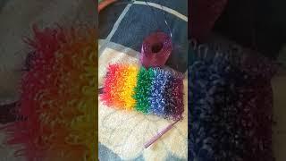 Мочалка радуга из полипропиленовой нити Scrubber rainbow made of polypropylene thread