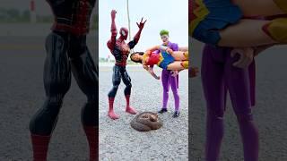 Wonder Woman Bullied by Joker and Spider Man | Marvel Toys