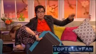 Sue spanking Mel on the final show in the series (Mel and Sue, 20.2.15)