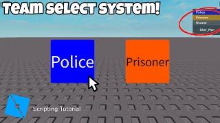 How to Create a TEAM SELECT SYSTEM - Roblox Studio