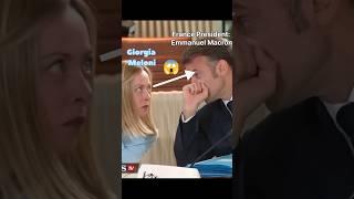 Melony shocked reactionwhen France president talking something president Melony#reaction#funny
