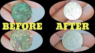 Sticky dirty coated coin cleaning strategy.Worldcoins&Currency.ALEJANDRO BELGA TV