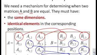 Matrices 2 - special matrices and equality