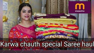 Meesho Karwachauth special Saree haul || @poojachoyalshorts