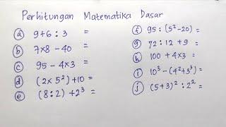 Perhitungan Matematika Dasar