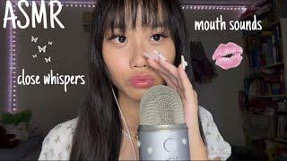 ASMR close up cupped whispers + mouth sounds ‧₊˚ ️⋅𓂃 ࣪ ִֶָ.