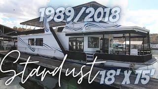 SOLD -- 1989 2018 Stardust 18 x 75 Widebody Houseboat For Sale by HouseboatsBuyTerry com