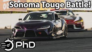 Sonoma One Lap Battle! Elite Supra VS PhD Supra! - PhD Racing Cali Tour