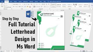 A4 Letterhead Design Full Tutorial in Ms Word(Step by Step) | Learn Design Idea | Letterpad Design |