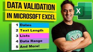 Microsoft Excel Custom Data Validation Tutorial