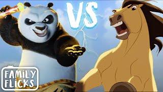 Best Action Scenes: Spirit VS Kung Fu Panda! | Family Flicks