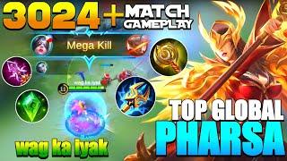 3024+ Match Painful Damage Pharsa Best Build 2021 [Top Global Pharsa Gameplay By wag ka iyak] - MLBB