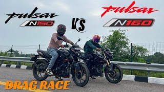 Pulsar N160 USD Forks 2024 vs Pulsar N 150 2024 || Drag race  itna Difference||