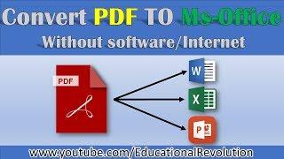 Convert PDF to Excel - How to convert pdf to Microsoft Office (Real Offline)