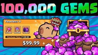 Capybara Go! SPENDING $100 and DROPPING 100,000 GEMS!! S Grade GRABS!