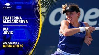 Ekaterina Alexandrova vs. Iva Jovic Highlights | 2024 US Open Round 2