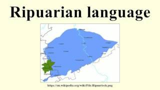 Ripuarian language