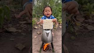 Survival Skills- Single mom show SMART ideas and USEFUL with noodles in forest #camping #bushcraft