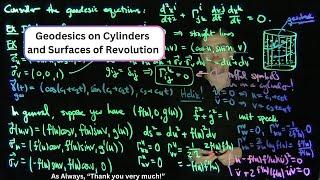 Geodesics on Cylinders and Surfaces of Revolution