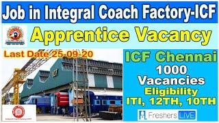 Integral Coach Factory ICF Chennai Apprentice Recruitment