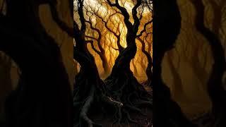 Twisted Roots: Eerie Golden Hour Forest 