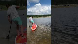 Первый раз встал на сапборд #funwater #sup #supboard